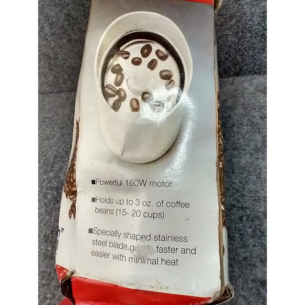 Krups Fast-Touch Coffee Mill Type 203 B White Electric Blade Grinder 160W 120V